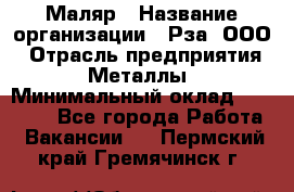 Маляр › Название организации ­ Рза, ООО › Отрасль предприятия ­ Металлы › Минимальный оклад ­ 40 000 - Все города Работа » Вакансии   . Пермский край,Гремячинск г.